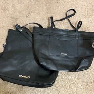 Steve Madden Black Leather Tote Set